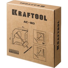 KRAFTOOL AC-80, глубина зажима 70 мм, мощная алюминиевая угловая струбцина (32202)