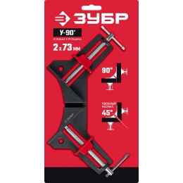 ЗУБР У-90, 2 х 73 мм, алюминиевая угловая струбцина (32219)
