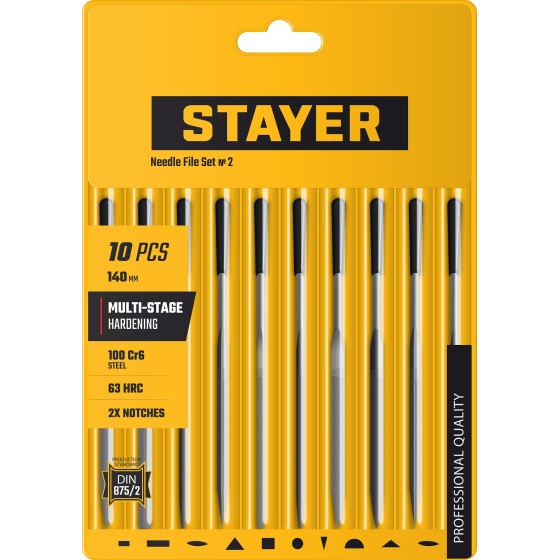 STAYER 140 мм, 10 предм., набор надфилей, Professional (16011-H10) STAYER 140 мм, 10 предм., набор надфилей, Professional (16011-H10)