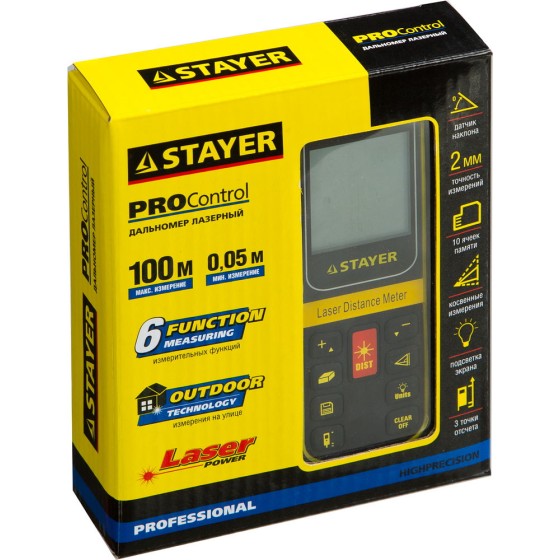 STAYER 100 м, лазерный дальномер, Professional (34959) STAYER 100 м, лазерный дальномер, Professional (34959)