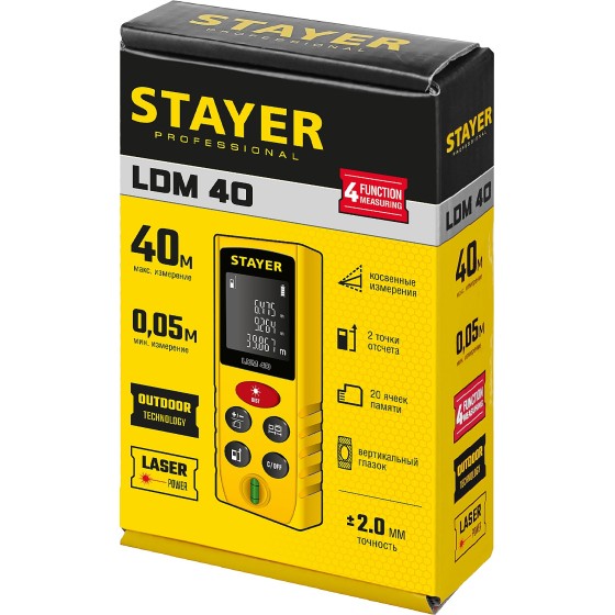 STAYER 40 м, лазерный дальномер, Professional (34956) STAYER 40 м, лазерный дальномер, Professional (34956)