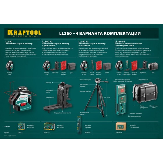 KRAFTOOL LL360, лазерный нивелир (34645) KRAFTOOL LL360, лазерный нивелир (34645)