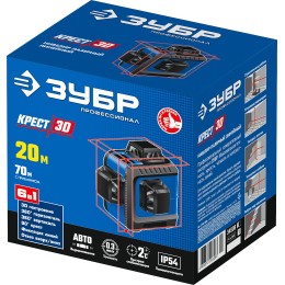 ЗУБР КРЕСТ 3D, 20 - 70 м, лазерный нивелир, Профессионал (34908) ЗУБР КРЕСТ 3D, 20 - 70 м, лазерный нивелир, Профессионал (34908)