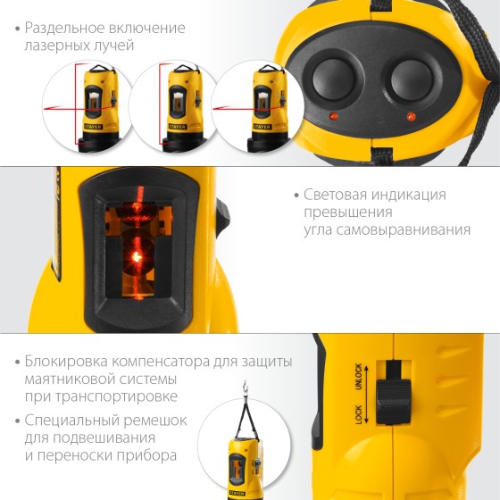 STAYER 10 м, лазерный нивелир, Professional (34960-1)