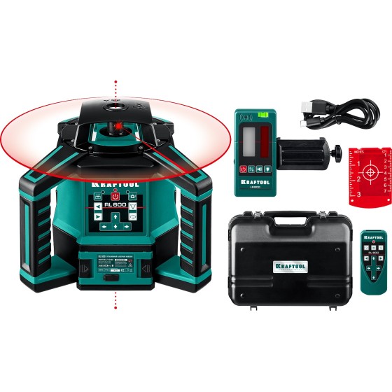 KRAFTOOL RL600, 600 м, ротационный лазерный нивелир (34600) KRAFTOOL RL600, 600 м, ротационный лазерный нивелир (34600)