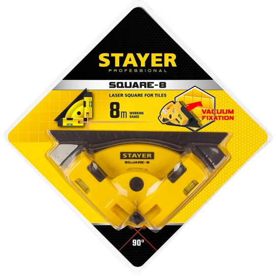 STAYER 8 м, лазерный угольник для кафеля, Professional (34928) STAYER 8 м, лазерный угольник для кафеля, Professional (34928)