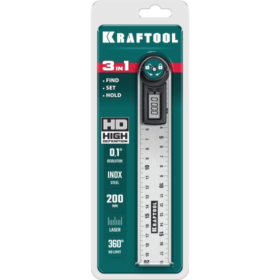 KRAFTOOL DPM-20 200 мм, Электронный транспортир-угломер (34682) KRAFTOOL DPM-20 200 мм, Электронный транспортир-угломер (34682)