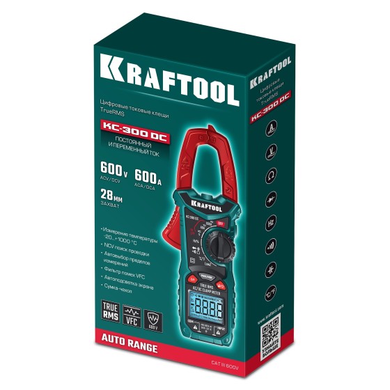 KRAFTOOL KC-300DC Цифровые токовые клещи (59830) KRAFTOOL KC-300DC Цифровые токовые клещи (59830)