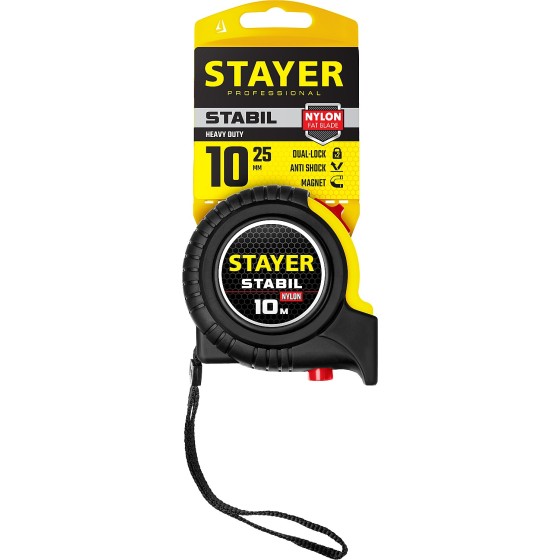 STAYER Stabil, 10 м х 25 мм, рулетка, Professional (34131-10) STAYER Stabil, 10 м х 25 мм, рулетка, Professional (34131-10)