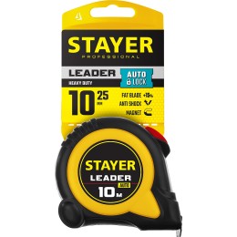 STAYER Leader, 10 м х 25 мм, рулетка с автостопом, Professional (3402-10-25) STAYER Leader, 10 м х 25 мм, рулетка с автостопом, Professional (3402-10-25)