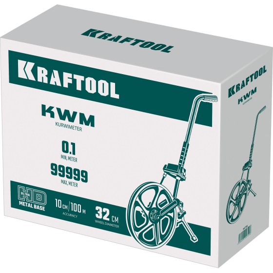 KRAFTOOL 0.1 - 99999.9 м, измерительное колесо (курвиметр) с металлическим шасси и рукояткой (34756) KRAFTOOL 0.1 - 99999.9 м, измерительное колесо (курвиметр) с металлическим шасси и рукояткой (34756)