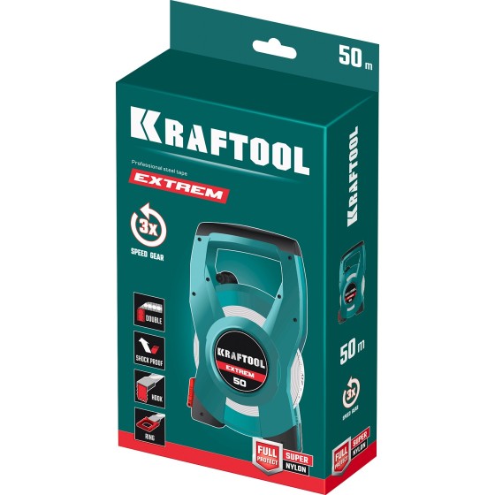 KRAFTOOL 50 м, геодезическая стальная мерная лента (34185-50) KRAFTOOL 50 м, геодезическая стальная мерная лента (34185-50)