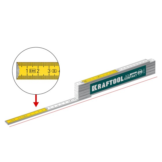 KRAFTOOL PRO-90 Kontakt, 2.4 м, профессиональный складной деревянный метр (34729) KRAFTOOL PRO-90 Kontakt, 2.4 м, профессиональный складной деревянный метр (34729)