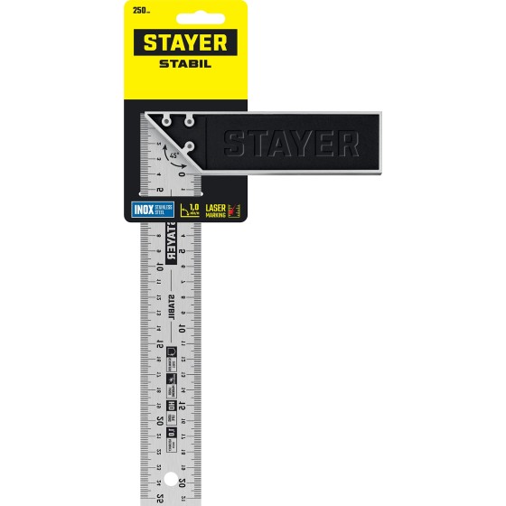 STAYER 250 мм, столярный угольник, Professional (3431-25) STAYER 250 мм, столярный угольник, Professional (3431-25)