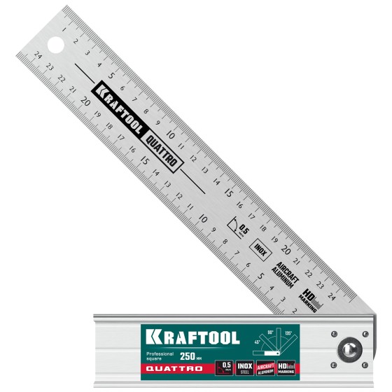 KRAFTOOL QUATTRO, 250 мм, 4 положения, складной столярный угольник (3444) KRAFTOOL QUATTRO, 250 мм, 4 положения, складной столярный угольник (3444)