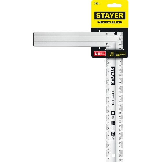 STAYER 300 мм, жесткий столярный угольник, Professional (3432-30) STAYER 300 мм, жесткий столярный угольник, Professional (3432-30)