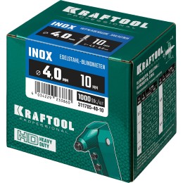 KRAFTOOL Inox, 4.0 x 10 мм, 1000 шт, нержавеющие заклепки (311705-40-10) KRAFTOOL Inox, 4.0 x 10 мм, 1000 шт, нержавеющие заклепки (311705-40-10)