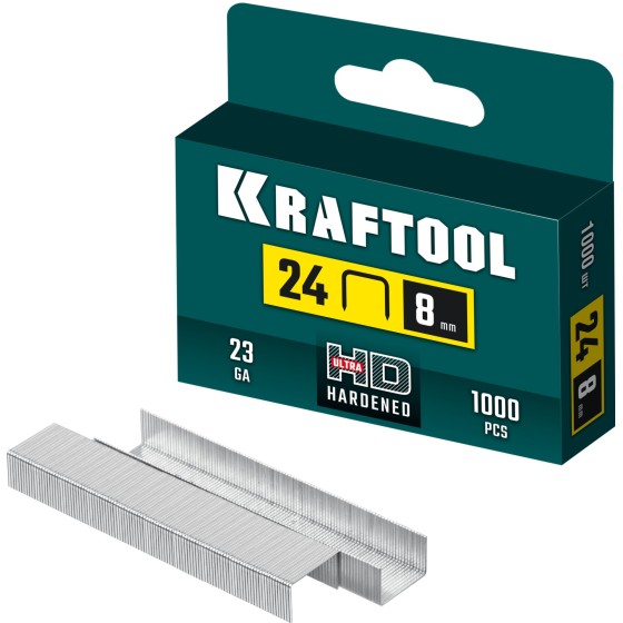 KRAFTOOL 8 мм, тип 24, 1000 шт, скобы для плайера (31724-08) KRAFTOOL 8 мм, тип 24, 1000 шт, скобы для плайера (31724-08)