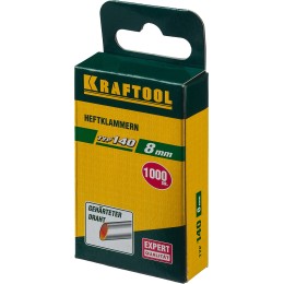 KRAFTOOL тип 140 (G/11/57) 8 мм, 1000 шт, калибр 20GA, скобы для степлера (31680-08)