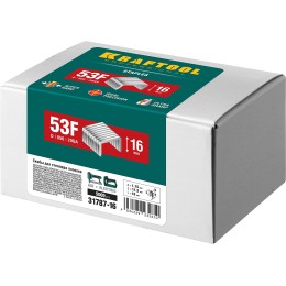 KRAFTOOL тип 20GA (53F/D/056) 16 мм, 5000 шт, скобы для степлера (31787-16) KRAFTOOL тип 20GA (53F/D/056) 16 мм, 5000 шт, скобы для степлера (31787-16)