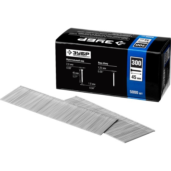 ЗУБР тип 18GA (47/300/F) 45 мм, 5000 шт, гвозди для нейлера, Профессионал (31830-45) ЗУБР тип 18GA (47/300/F) 45 мм, 5000 шт, гвозди для нейлера, Профессионал (31830-45)