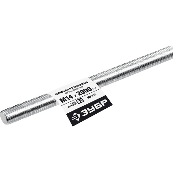 ЗУБР DIN 975, кл. пр. 6.8, М14 x 2000 мм, резьбовая шпилька, 1 шт, Профессионал (30336-14-2) ЗУБР DIN 975, кл. пр. 6.8, М14 x 2000 мм, резьбовая шпилька, 1 шт, Профессионал (30336-14-2)