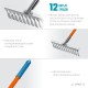 GRINDA PS-12 FIBER, 380 х 100 х 1530 мм, 12 витых зубцов, нержавеющая сталь, фибергласовый черенок, садовые грабли, PROLine (39482-12) GRINDA PS-12 FIBER, 380 х 100 х 1530 мм, 12 витых зубцов, нержавеющая сталь, фибергласовый черенок, садовые грабли, PROLine (39482-12)