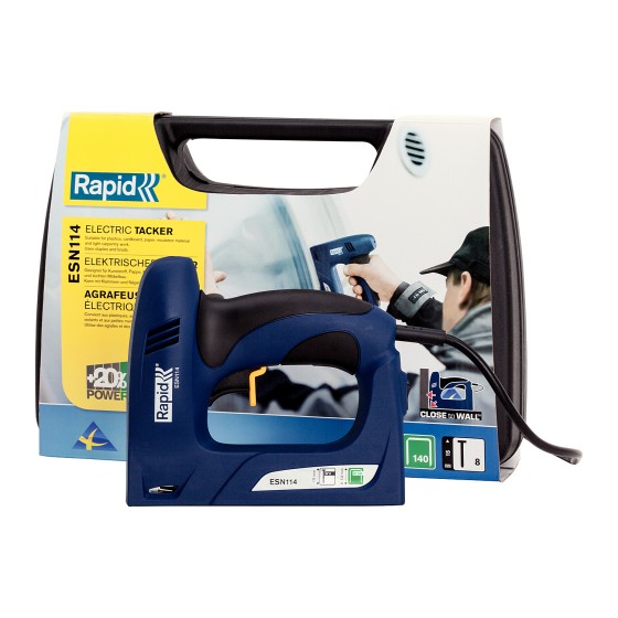 RAPID R:El.Staple Gun ESN114, тип 140 и гвоздей 300, 2-в-1, нейлер-степлер (гвозде/скобозабиватель) электрический для скоб (5000131) RAPID R:El.Staple Gun ESN114, тип 140 и гвоздей 300, 2-в-1, нейлер-степлер (гвозде/скобозабиватель) электрический для скоб (5000131)