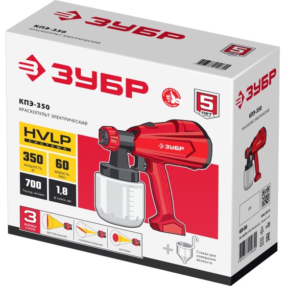 ЗУБР 350 Вт, краскопульт электрический, воздушный (КПЭ-350)