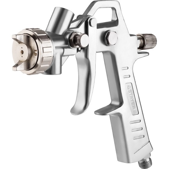 STAYER ORION G, 1.5 мм, пневматический краскопульт с верхним бачком (06471-1.5) STAYER ORION G, 1.5 мм, пневматический краскопульт с верхним бачком (06471-1.5)