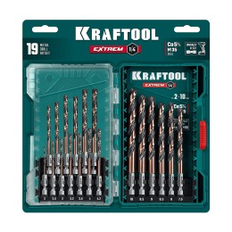 KRAFTOOL НЕХ-1/4″, 19 шт, набор сверл по металлу для винтовёртов и шуруповертов IMPACT READY (29652-H19) KRAFTOOL НЕХ-1/4″, 19 шт, набор сверл по металлу для винтовёртов и шуруповертов IMPACT READY (29652-H19)