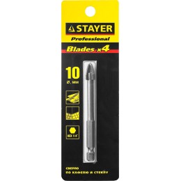 STAYER 10 мм, 4х кромка, HEX 1/4, Сверло по стеклу и кафелю (2985-10)