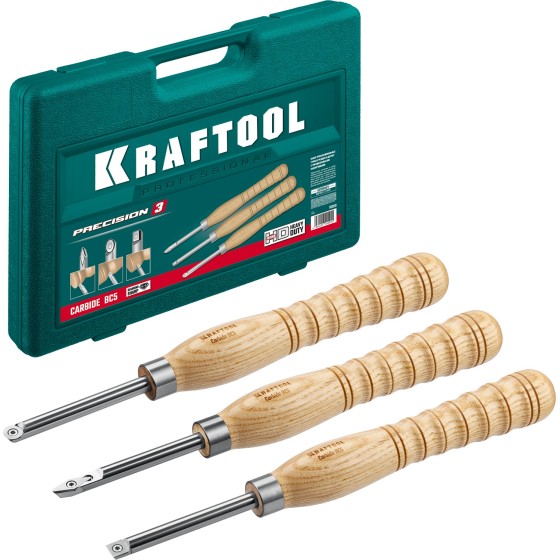 KRAFTOOL Precision-3, 3 предм., набор ручных резцов по дереву (18369) KRAFTOOL Precision-3, 3 предм., набор ручных резцов по дереву (18369)