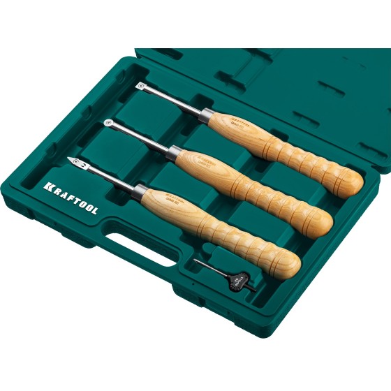 KRAFTOOL Precision-3, 3 предм., набор ручных резцов по дереву (18369) KRAFTOOL Precision-3, 3 предм., набор ручных резцов по дереву (18369)