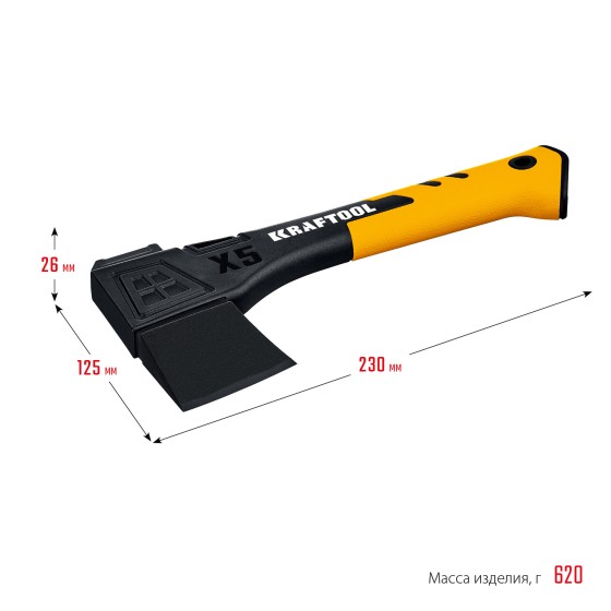 KRAFTOOL X5, 440/620 г, в чехле, 230 мм, универсальный топор (20660-05) KRAFTOOL X5, 440/620 г, в чехле, 230 мм, универсальный топор (20660-05)