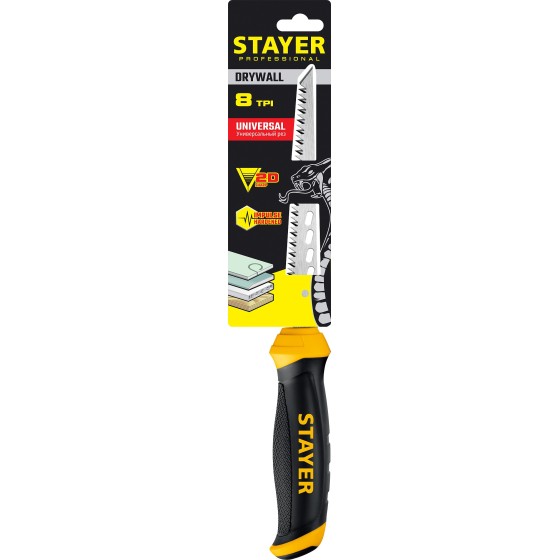 STAYER 160 мм, выкружная ножовка по гипсокартону, Professional (15173) STAYER 160 мм, выкружная ножовка по гипсокартону, Professional (15173)