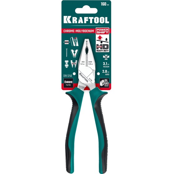 KRAFTOOL 160 мм, комбинированные плоскогубцы с эксцентриковым шарниром (22011-1-16) KRAFTOOL 160 мм, комбинированные плоскогубцы с эксцентриковым шарниром (22011-1-16)