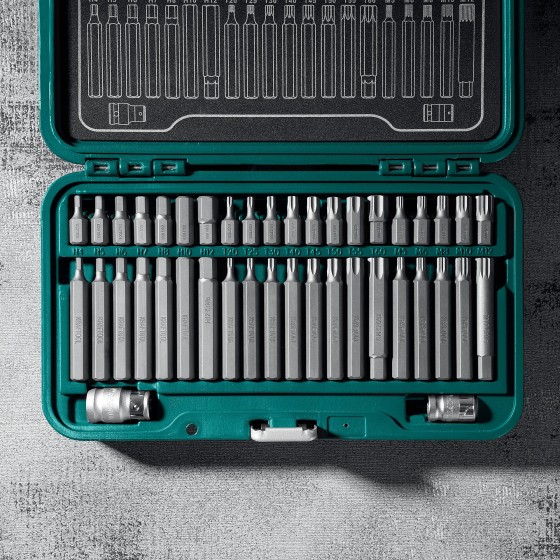 KRAFTOOL THS-42, 42 шт (HEX, TX, SPLINE) хвостовик 10 мм под квадрат 1/2″ набор специальных бит (26554) KRAFTOOL THS-42, 42 шт (HEX, TX, SPLINE) хвостовик 10 мм под квадрат 1/2″ набор специальных бит (26554)