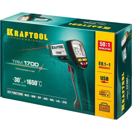 KRAFTOOL TRM-1700, -30° +1650°С, пирометр инфракрасный (45701-1650) KRAFTOOL TRM-1700, -30° +1650°С, пирометр инфракрасный (45701-1650)