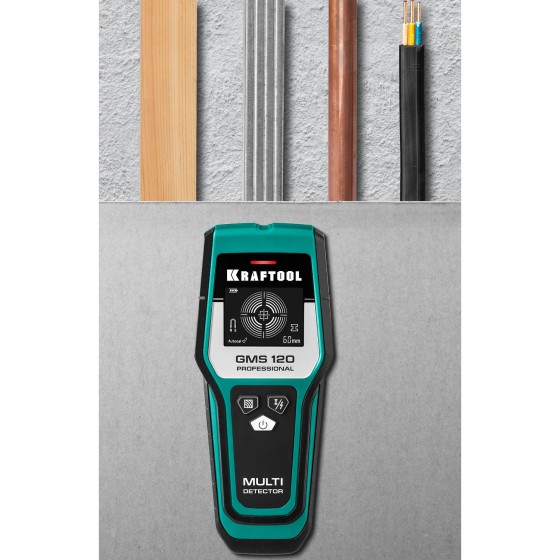 KRAFTOOL GMS-120, ЖК дисплей, универсальный детектор проводки (45298) KRAFTOOL GMS-120, ЖК дисплей, универсальный детектор проводки (45298)