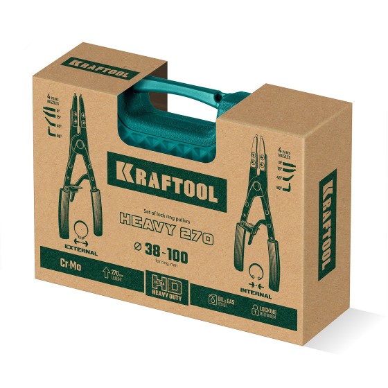 KRAFTOOL HEAVY 270 внешний/внутренний, съемник стопорных колец (22814) KRAFTOOL HEAVY 270 внешний/внутренний, съемник стопорных колец (22814)