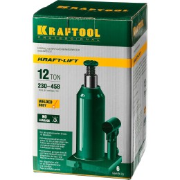 KRAFTOOL KRAFT-LIFT, 12 т, 230 - 460 мм, бутылочный гидравлический домкрат (43462-12) KRAFTOOL KRAFT-LIFT, 12 т, 230 - 460 мм, бутылочный гидравлический домкрат (43462-12)