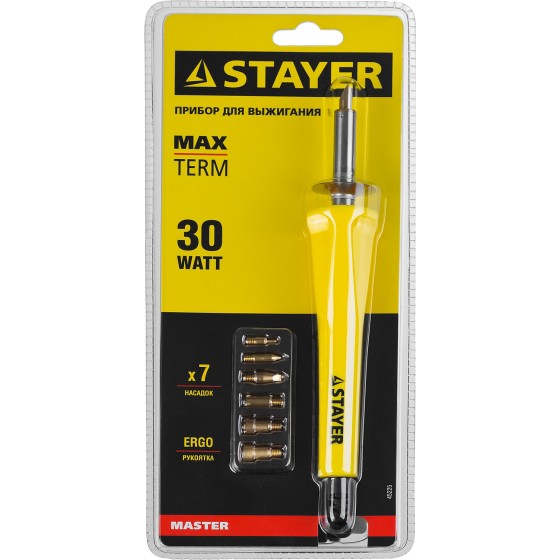 STAYER MAXTerm, 30 Вт, 7 насадок, прибор для выжигания (45225) STAYER MAXTerm, 30 Вт, 7 насадок, прибор для выжигания (45225)
