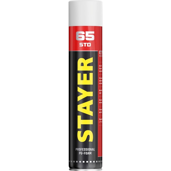 STAYER STD 65, 750 мл, адаптерная, выход до 65 л, монтажная пена, Professional (41134) STAYER STD 65, 750 мл, адаптерная, выход до 65 л, монтажная пена, Professional (41134)