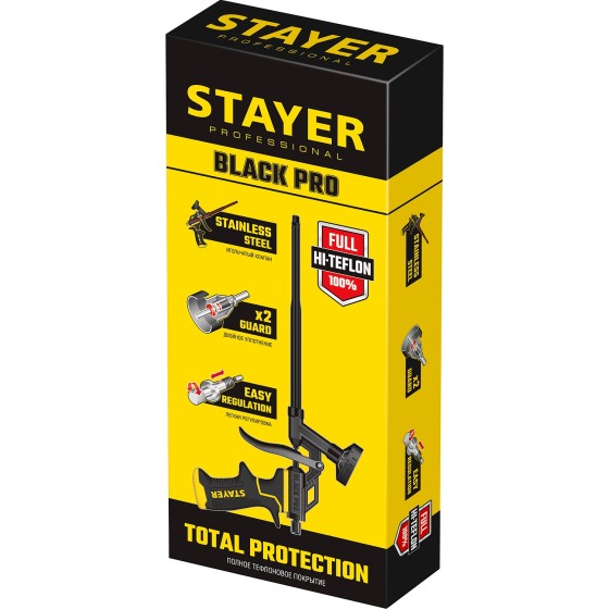 STAYER Black PRO, тефлоновый пистолет для монтажной пены, Professional (06862) STAYER Black PRO, тефлоновый пистолет для монтажной пены, Professional (06862)