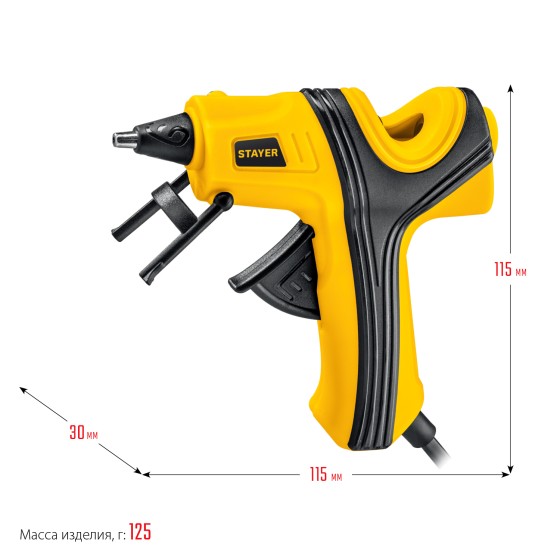 STAYER PRO 7, d 7 мм, 7 г/мин, электрический, пистолет термоклеевой, Professional (0681-07) STAYER PRO 7, d 7 мм, 7 г/мин, электрический, пистолет термоклеевой, Professional (0681-07)