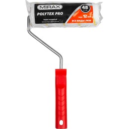MIRAX POLYTEX PRO, 48 х 180 мм, бюгель 8 мм, ворс 12 мм, полиакрил/полиэстер, все виды ЛКМ, малярный валик (03816-18)
