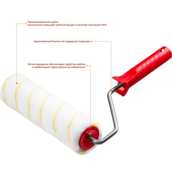 MIRAX POLYTEX PRO, 48 х 240 мм, бюгель 8 мм, ворс 12 мм, полиакрил/полиэстер, все виды ЛКМ, малярный валик (03816-24) MIRAX POLYTEX PRO, 48 х 240 мм, бюгель 8 мм, ворс 12 мм, полиакрил/полиэстер, все виды ЛКМ, малярный валик (03816-24)