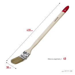 Радиаторная кисть STAYER UNIVERSAL, 38 мм, 1.5″, светлая натуральная щетина, деревянная ручка, все виды ЛКМ (0111-38) Радиаторная кисть STAYER UNIVERSAL, 38 мм, 1.5″, светлая натуральная щетина, деревянная ручка, все виды ЛКМ (0111-38)