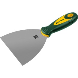 KRAFTOOL 125 мм, х-образное профилированное полотно, двухкомпонентная ручка, нержавеющий, шпатель (10035-125)